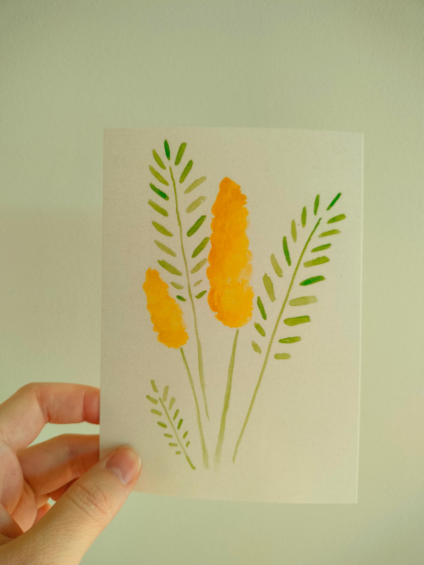 Kukka kortti keltainen