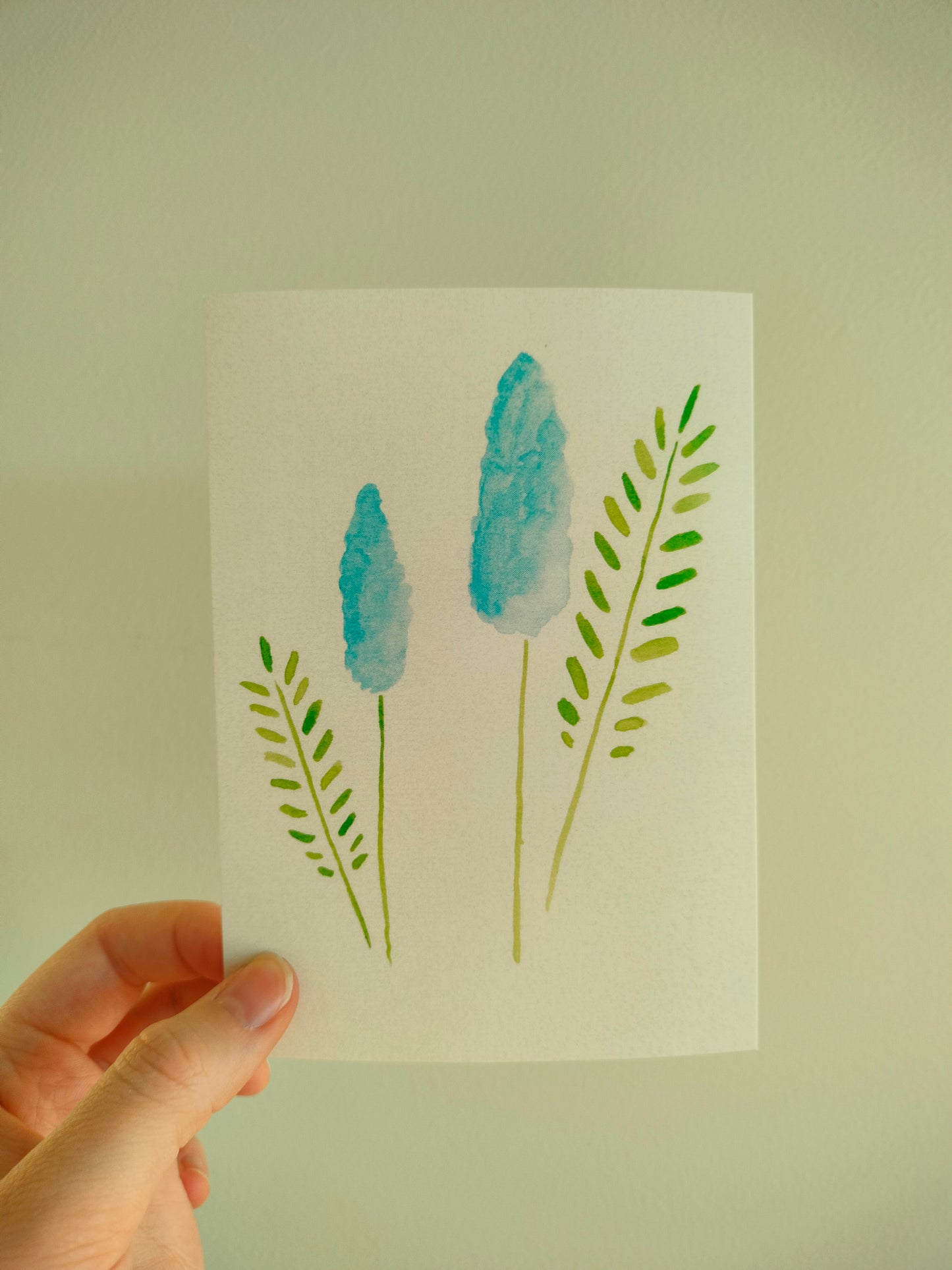 Kukka kortti sininen