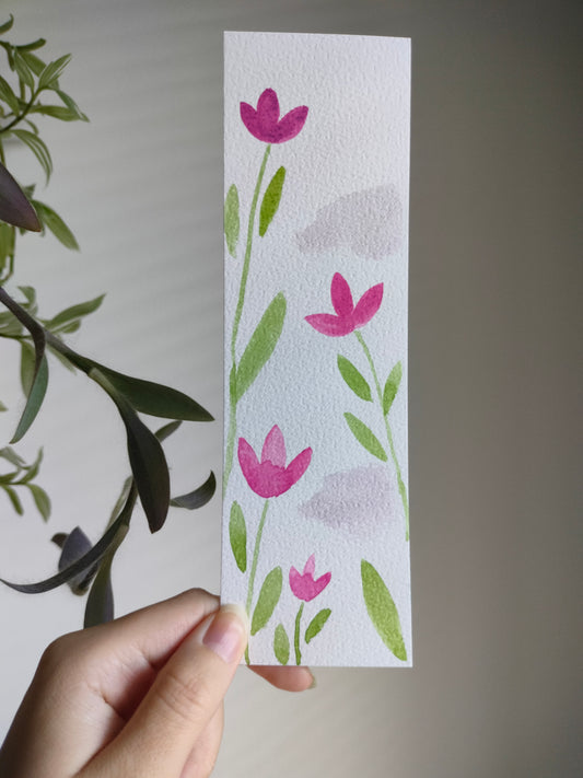 Kirjanmerkki kukka pinkki