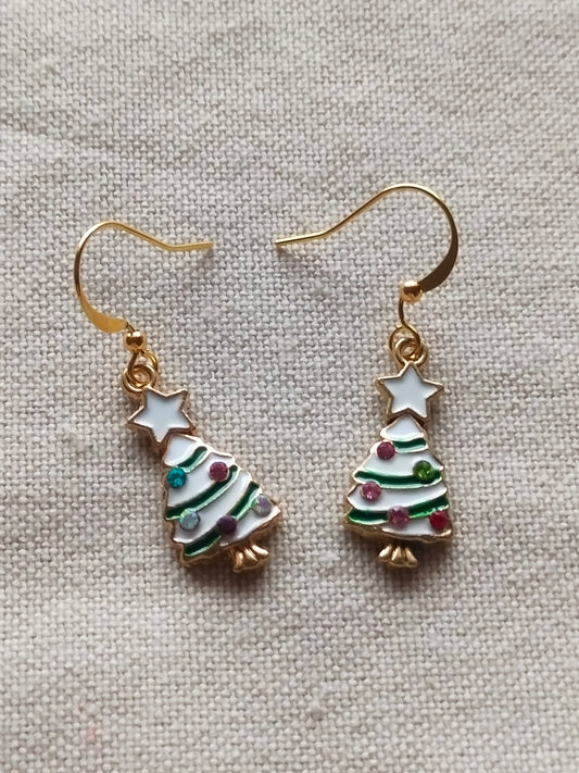 Joulukuusi korvikset metalli