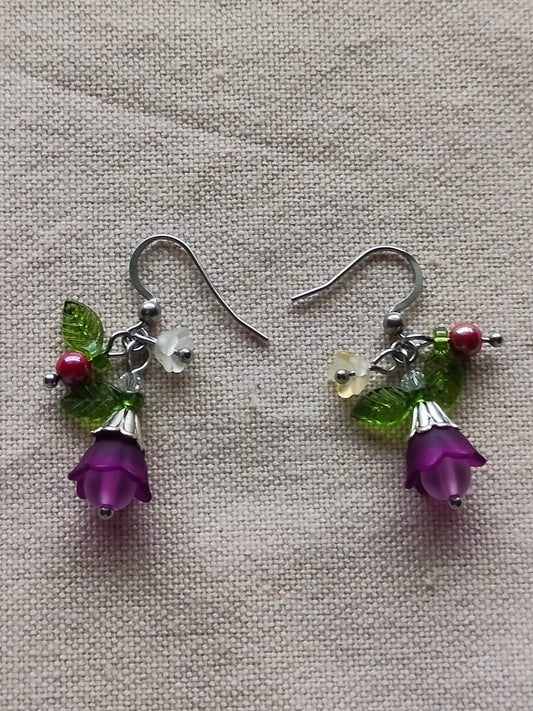 Lilat kukka korvikset juhla