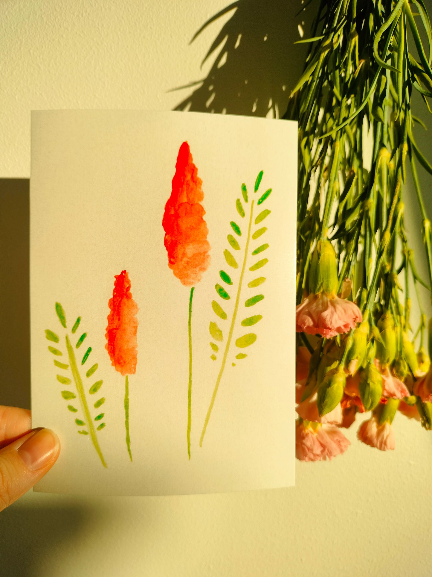 Kukka kortti punainen