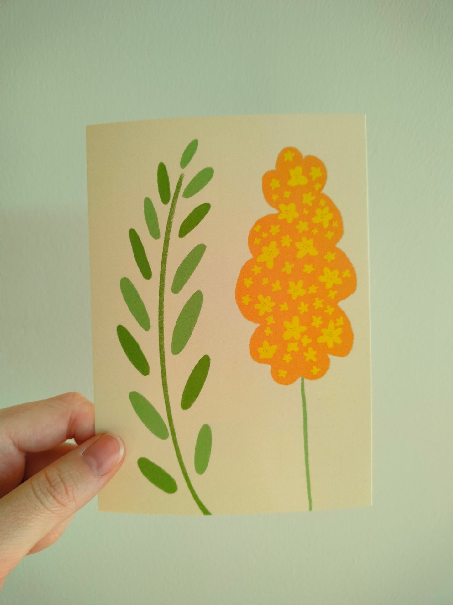 Kukka kortti oranssi keltainen