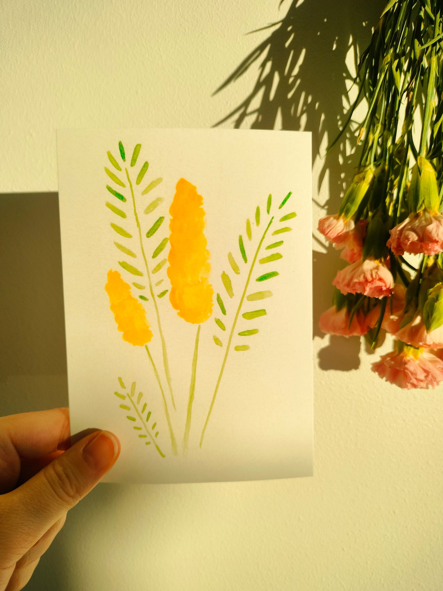 Kukka kortti keltainen