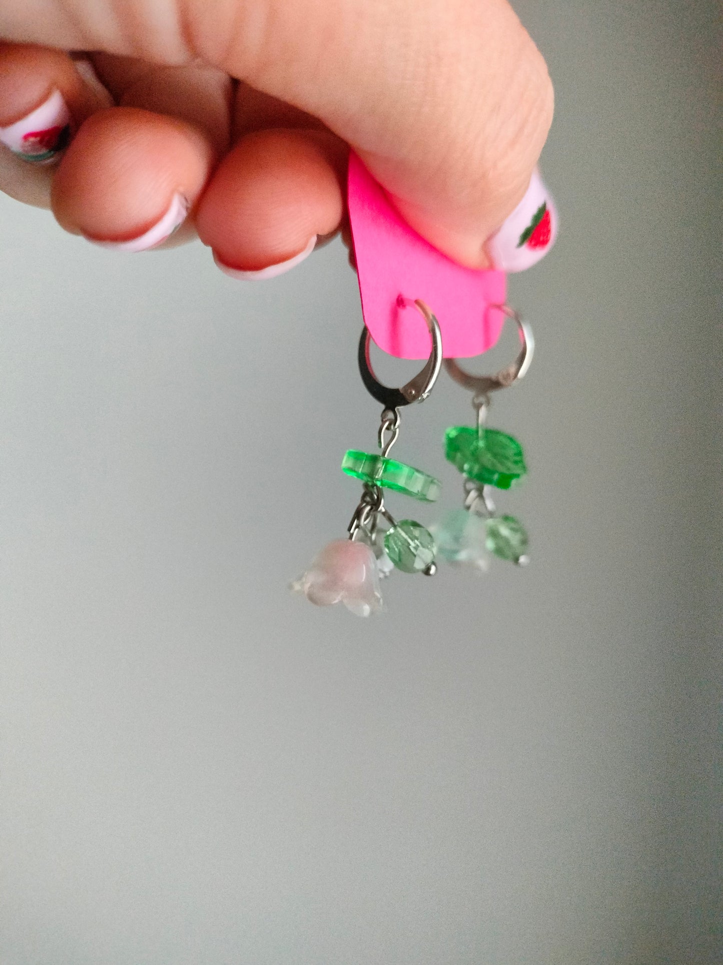 Sini pinkit kukka korvikset